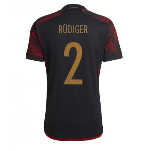Germany Antonio Rudiger #2 Replica Away Shirt World Cup 2022 Short Sleeve
